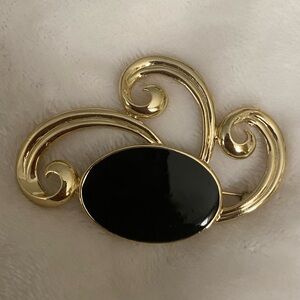 Black and Gold Pin / Brooch Set
